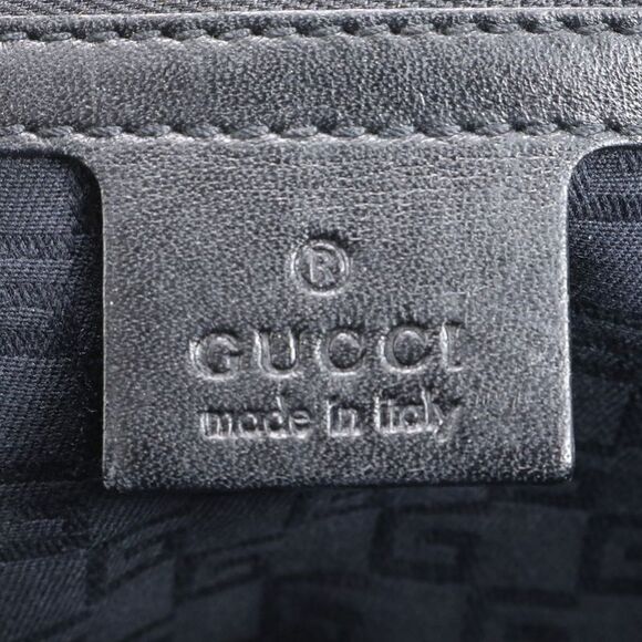 Gucci Interlocking G Punching 114887 Leather Tote Bag Shoulder Black A4 Ladies - Picture 8 of 9